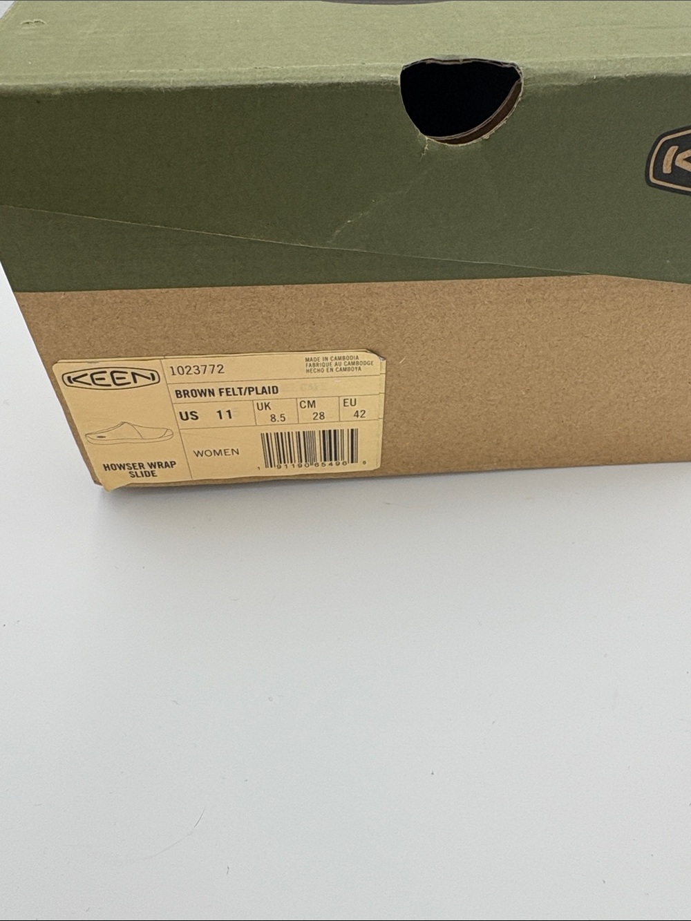 KEEN women’s brown felt/plaid Howser wrap side NWT IN BOX size 11 - Picture 5 of 5